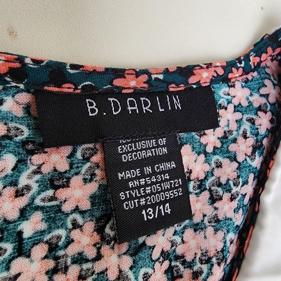 NWT $60 B DARLIN Womens Pink Black Crochet-trim Collar Mini Dress 13/14 - Picture 12 of 16